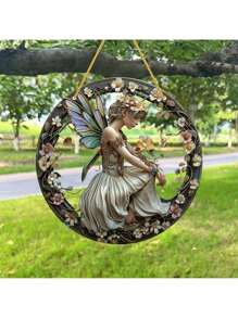 1 件亚克力仙女太阳捕手窗饰 - 梦幻挂饰，半透明设计，波西米亚风格房间和花园装饰，送给女孩和好朋友的奇妙礼物