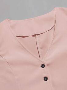 Mulvari Áo ghi lê màu trơn thường ngày mùa hè - Hồng - Xem 3