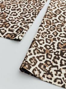 Zolique Women's Simple Leopard Print Long Pants For Daily Wear Fall Cloth For Women - Brown - View 6