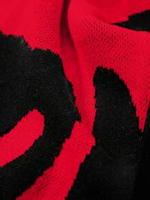 EURMUSE Men Graphic Pattern Sweater - Red - View 3