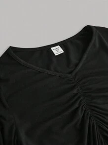 SHEIN Girlism Áo thun dài tay nhún bèo thường ngày cho bé gái tuổi teen mua 1 tặng 2 3 món/bộ - Nhiều màu - Xem 3