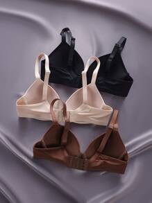 3 pièces Bralette Unicolore À Armature