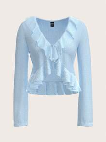 Sweetina Sheer Long Sleeve Open Front Top