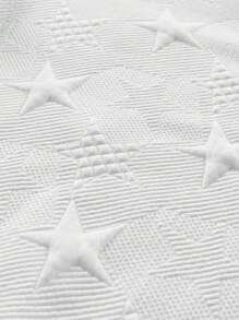 Manfinity Homme البلوزة الرياضية للرجال بطبعة نجمة خماسية الأضلاع مبرزة ، لون سادة للربيع والخريف