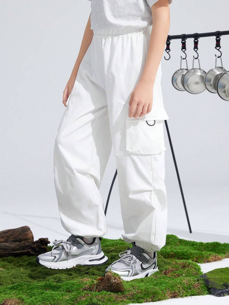SHEIN Tween Boy Casual Stylish Side Pocket Cargo Pants