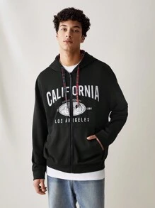 Mainfolk Men's Knitted Casual Patchwork Loose Drawstring Hooded Sweatshirt, For Fall Winter, Spring, Y2K - Multicolor - View 4