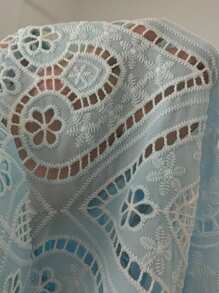 Anewsta 浪漫優雅的假日風格女士單排釦休閒襯衫 - 藍色 - 查看 8