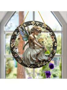 1 件亚克力仙女太阳捕手窗饰 - 梦幻挂饰，半透明设计，波西米亚风格房间和花园装饰，送给女孩和好朋友的奇妙礼物