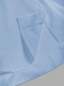 SHEIN LUNE 女士休闲蝴蝶印花长袖衬衫 - 淺藍色 - 查看 6