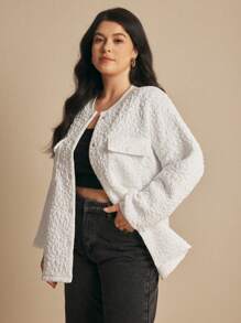 Elaquor Plus Size Herfst Casual Geborduurd Gewatteerd Jasjeold Money,Uitgaansoutfits