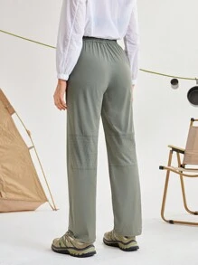 In My Nature Women Solid Color Pocket Straight Casual Outdoor Sweatpants