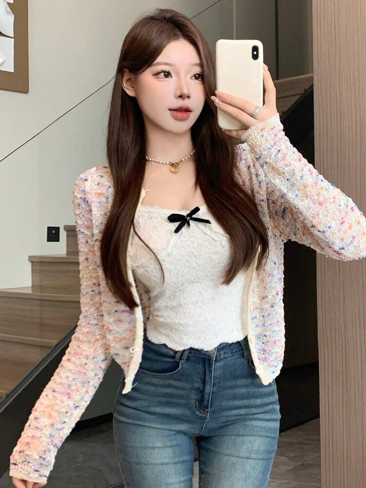 Women's All-Over Print Button Down Casual Long Sleeve Cardigan,Fall Clothes