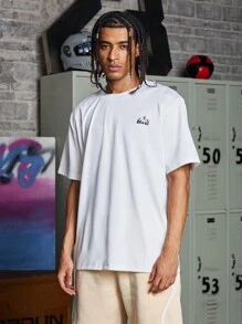Gym Rark Boyfriend Style Men's Crew Neck Short Sleeve Solid Color Casual Comfortable Sports T-Shirt School - White - View 5