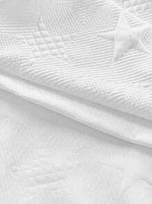 Manfinity Homme البلوزة الرياضية للرجال بطبعة نجمة خماسية الأضلاع مبرزة ، لون سادة للربيع والخريف