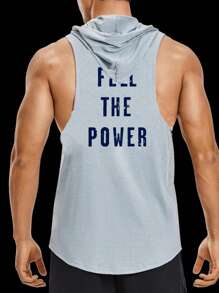 Gym Rark Boyfriend Style Men's Bull Head Print Pocket Hooded Tank Top - Multicolor - View 2