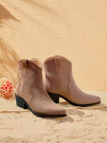 Styleloop Women Fashion Party All-Match Classic White Boots Fall - Black - View 3