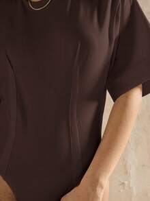 Forever 21 New Casual Round Neck Bodysuit - Brown - View 3