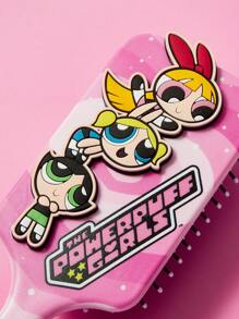 The Powerpuff Girls | ROMWE 适合女孩的空气垫发刷，长发防缠结，防静电发型梳，时尚海外 - 粉色 - 查看 3