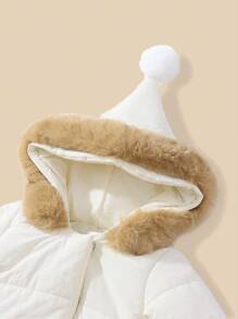 SHEIN Cappotto imbottito caldo e spesso, adatto per l'uso quotidiano casual, adatto per bambini piccoli unisex, adatto per autunno/inverno all'aperto