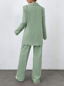 SHEIN Tall 粉色大碼套裝，適合高個女性 - 綠色 - 查看 2