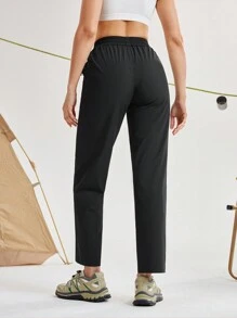 In My Nature 女士字母印花抽绳腰部拉链口袋直腿户外裤