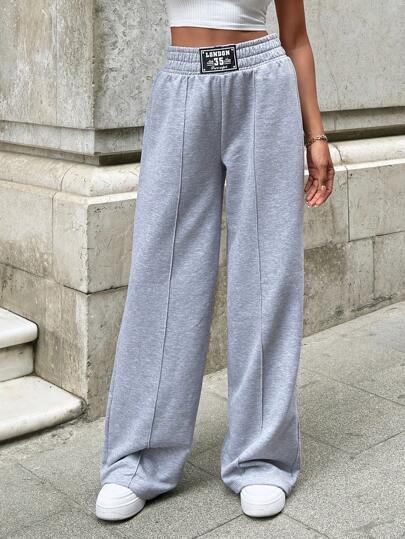 RueChic Women's Light Color With Label Detail Sweatpants