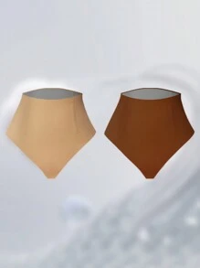 مجموعة سروال شكل تنحيف خصر عالي لاصق بدون خياطة للسيدات 2قطعة - متعدد الألوان - مشاهدة 3