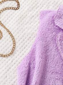 SHEIN Áo khoác Cinched thoải mái cho bé gái thường ngày - Màu tím - Xem 3