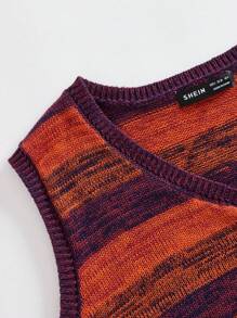 Forever 21 Women's Spring & Summer Striped V-Neck Cropped Casual Sweater Vest Fall Rapper Halloween Fall Women Tops Fall Women Women Cardigans Halloween Sweater Christmas Sweater - Multicolor - View 7