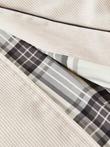 Manfinity VCAY Men Corduroy Vintage Stand Collar Long Sleeve Harrington Jacket, Back To School, For Fall Winter - Khaki - View 9