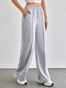 EURMUSE Women Grey And Black Color Sweatpants With Elastic Waist Multipack 530 - Multicolor - View 4