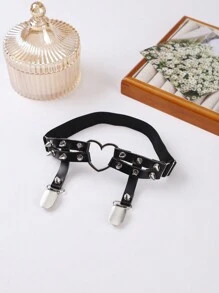 Fashionable Spiked Leg Garter Suitable For Daily Wear - Black - View 2