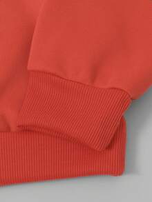 休闲纯色简约女巫帽图案保暖圆领运动衫，秋冬款