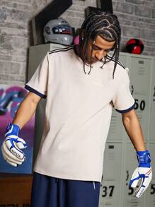 Manfinity Sport Corelite Áo thun thể thao tay ngắn đơn giản màu tương phản hàng ngày phong cách bạn trai dành cho nam trường học - Nhiều màu - Xem 6