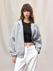 Manfinity VCAY Herren-Sweatshirt mit lockerer Passform und lässiger Kapuze, geeignet für Herbst und Winter - Hellgrau - Übersicht 2