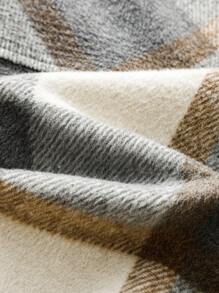 Tween Girls Plaid Short Urban Fashion Elegant All-Match Autumn And Winter Knitted Coat - Apricot - View 6