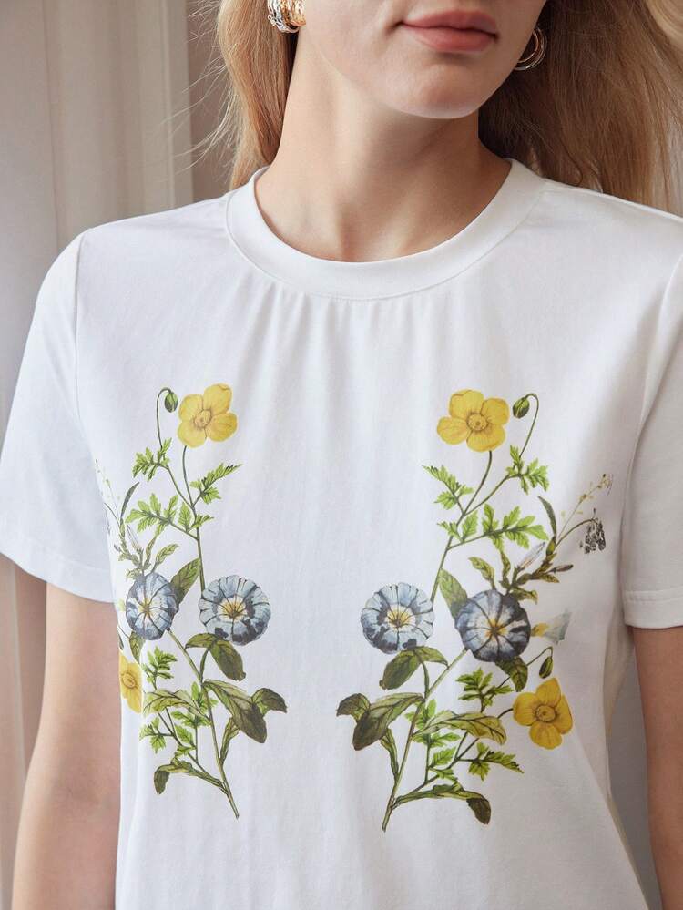 FLORAL PRINT SHORT SLEEVE TEE
