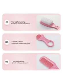 1 pieza Juego de cepillos para bebé, peine de masaje capilar recién nacido y cepillo de cerdas suaves para el baño (Tamaño del producto: 4.7in*1.6in)