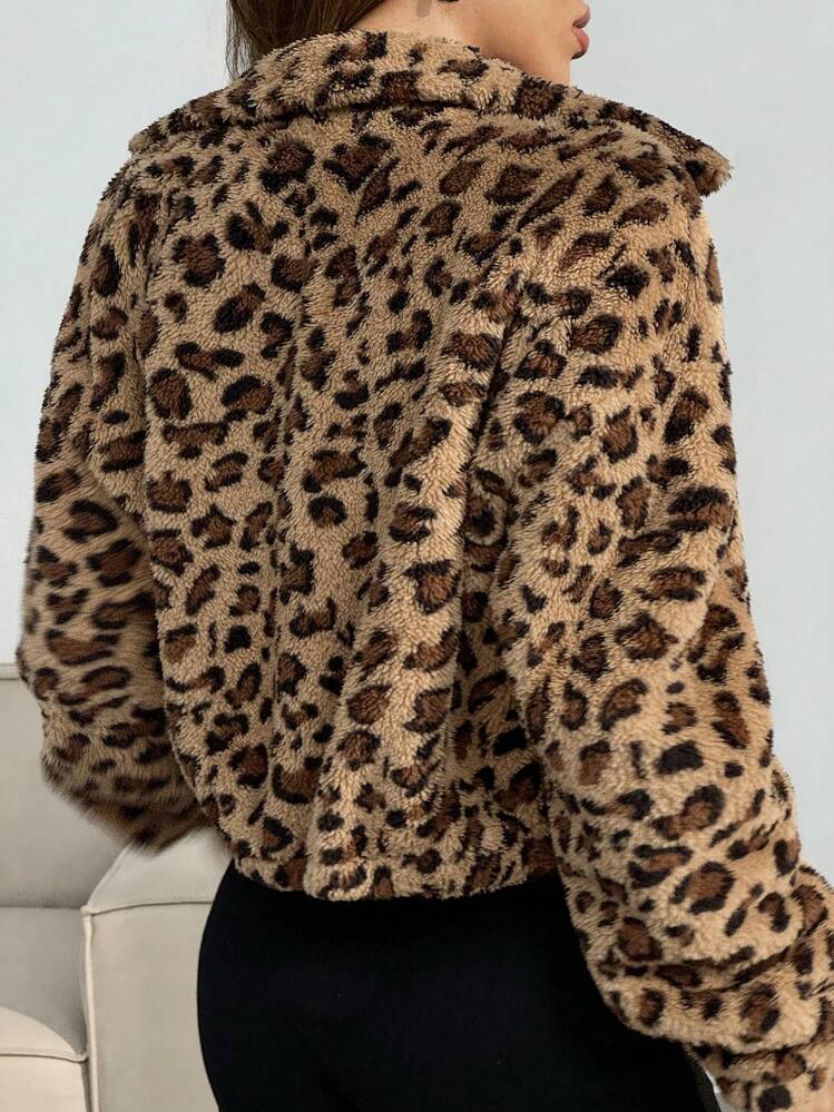 SHEIN EZwear ファッション レトロ ヒョウ柄 ファジー オーバーサイズ 