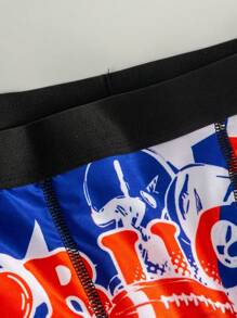 Men's Boxing Letters Digital Printing Casual Fashion Comfortable Breathable Boxer Briefs - Multicolor - View 7