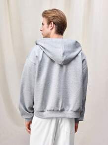 Manfinity VCAY Herren-Sweatshirt mit lockerer Passform und lässiger Kapuze, geeignet für Herbst und Winter - Hellgrau - Übersicht 6