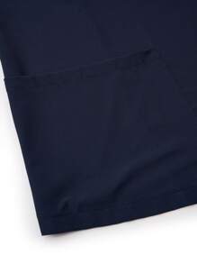 SHEIN TaskFit 2pcs Plus Size Zip-Up Short Sleeve Top And Straight Leg Casual Pants Set, Plus Size Uniforms & Scrubs - Navy Blue - View 7