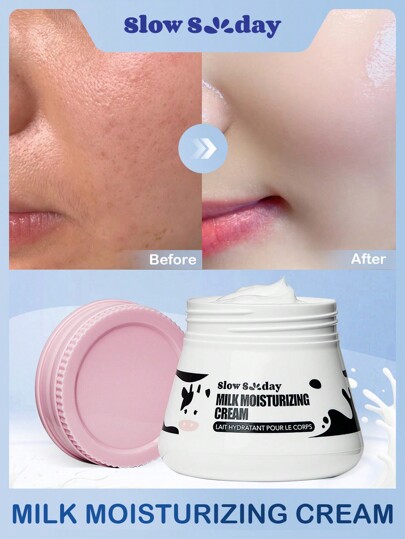 SlowSunday Milk Moisturizing Cream, Halloween, Thanksgiving, Christmas, New Year, Christmas Gifts, Thank You Gift, Suitable For Autumn Winter, Fall Care