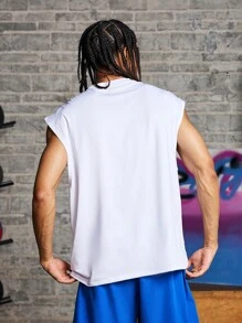 Manfinity Sport Corelite Manfinity Fitness Boyfriend Style Men Letter Graphic Tank Top  Workout Tops Tank Top Pack  Basketball Jersey Boyfriend Style Men I Love My Boyfriend Graphic Boyfriend Style Men T Shirt Boyfriend Style Men Joggers, Jersey, Graphic, Flag Football, All White Workout Tops Basketball White Tank Top Breathable - White - View 2