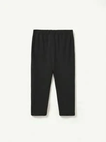 Cozy Pixies Baby Girl 3pcs Solid Elastic Waist Pants - Grey - View 4