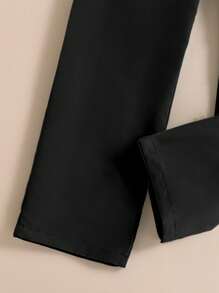 SHEIN 3-Piece Commuter Elegant Set For Teenage Girls: Black Sleeveless Blazer, White T-Shirt, Black Pants