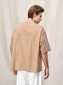 Manfinity INSISELF Camiseta casual de cuello redondo de manga corta de punto para hombre, adecuada para el uso diario en verano