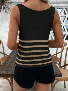 EMERY ROSE ملابس علوية قطنية بدون أكمام ذات لون متباين للنساء