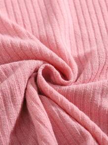 3 piezas Tops de manga larga con cuello alto de punto de unicolor básico para niñas preadolescentes