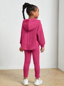 SHEIN Moletom com Capuz e Leggings com Ombro Caído para Jovens